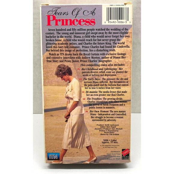 Tears of a Princess Diana of Wales VHS Movie 1992 Princess Di - Picture 6 of 7
